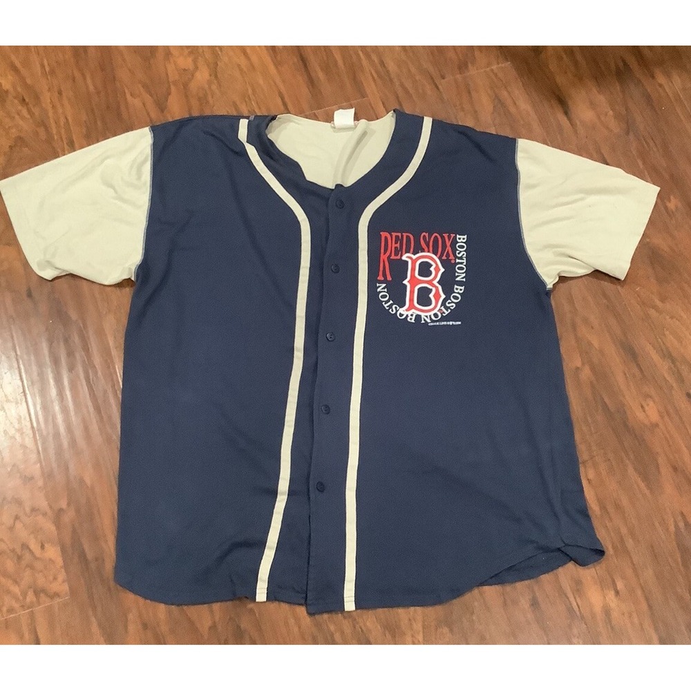 Vintage Boston Red Sox Chalk Line Jersey MLB Baseball Russell 1996 - Rare - Blue